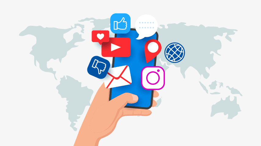 Advertising across multiple social platforms from one phone